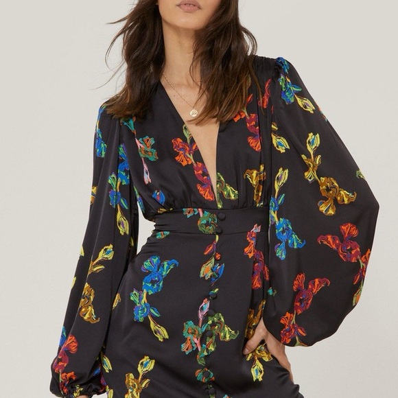 Nasty Gal Dresses & Skirts - New Nasty Gal Multicolor Floral Long Sleeve Dress